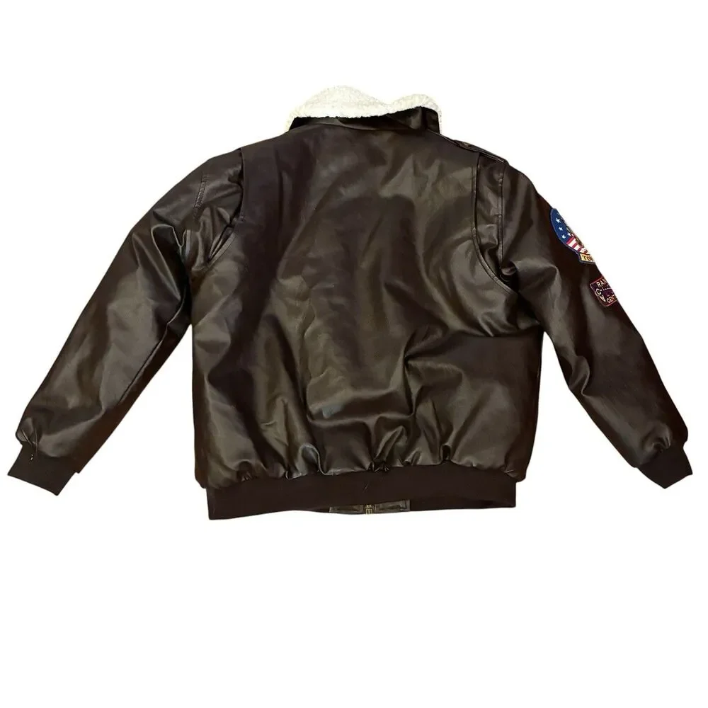 Boys Top Gun Rubies Paramount Bomber Jacket Maverick Size Large Zipper Front